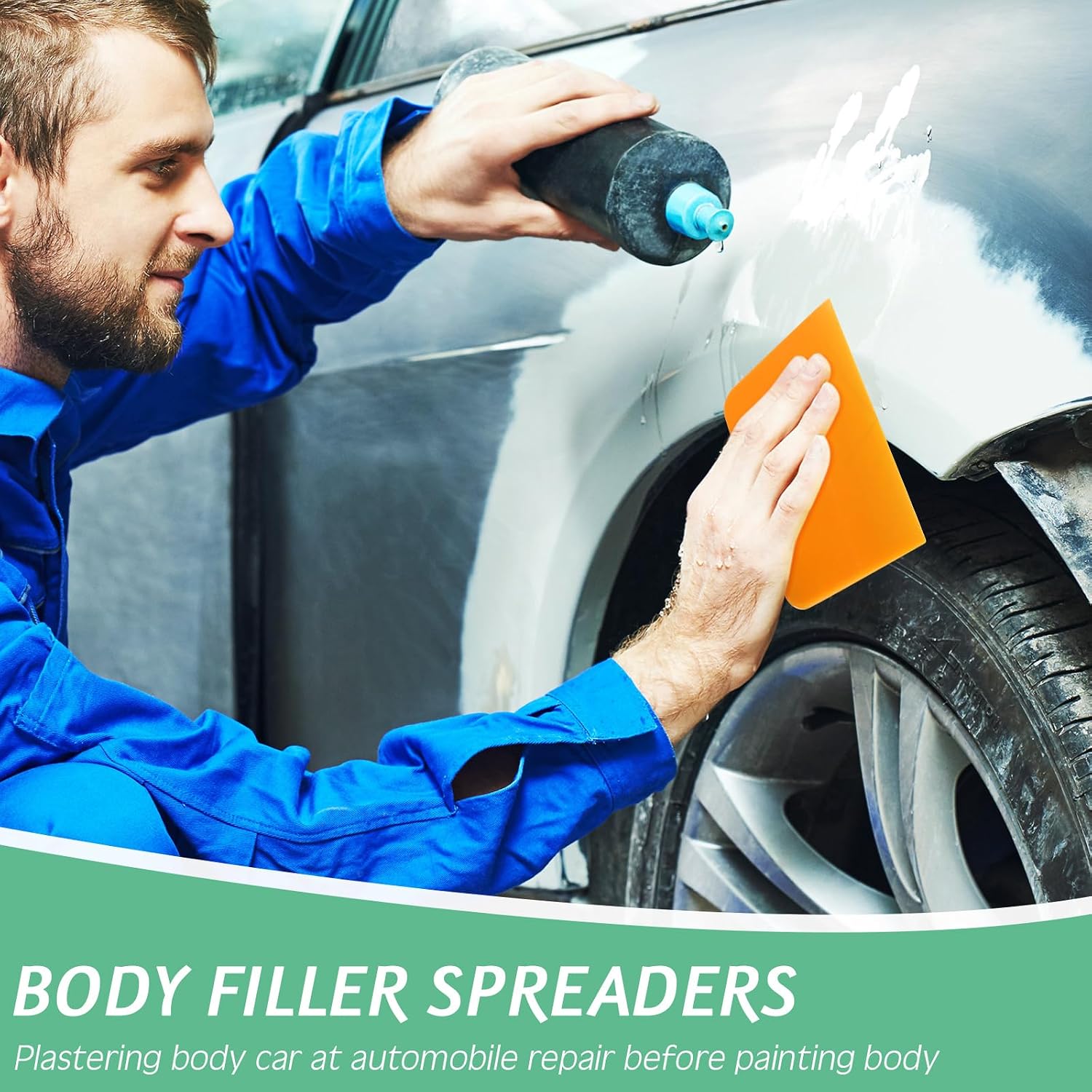 Frienda 12 Pcs Body Filler Spreaders Plastic Tools for Automotive Applying Putties Glazes Caulks and Paint (4 Sizes)