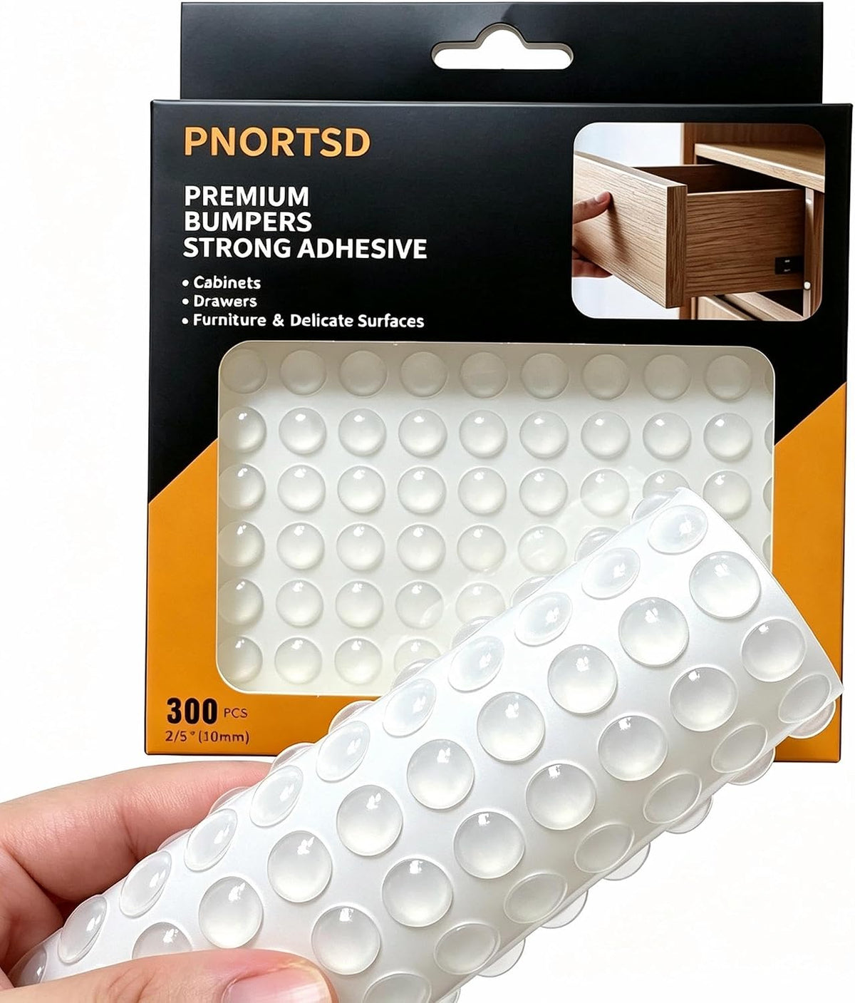 300 PCS Cabinet Door Bumpers, 0.4 Inches Round Clear Silicone