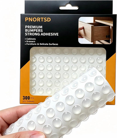 300 PCS Cabinet Door Bumpers, 0.4 Inches Round Clear Silicone