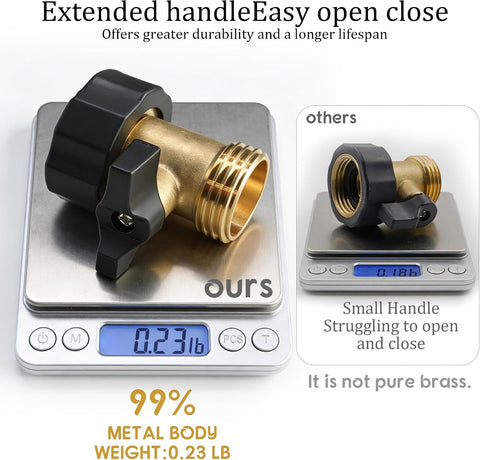 Hourleey Garden Hose Shut Off Valve, Heavy Duty 3/4 Inch Solid Garden Hose Shut Off Valve with 2 Extra Rubber Washers