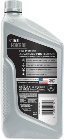 Valvoline Advanced Full Synthetic SAE 10W-30 Motor Oil 1 QT