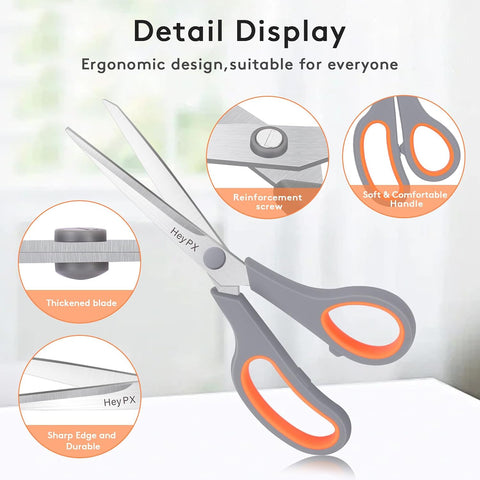 3 Pack 8.5" Stainless Steel Scissors All Purpose for Office School