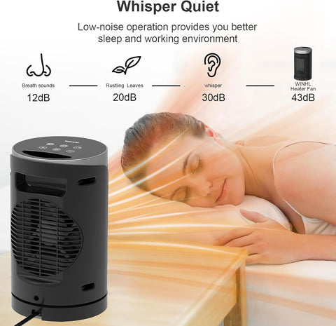 Space Heater, WINHL Portable Electric Heaters for Indoor Use,70°Oscillation