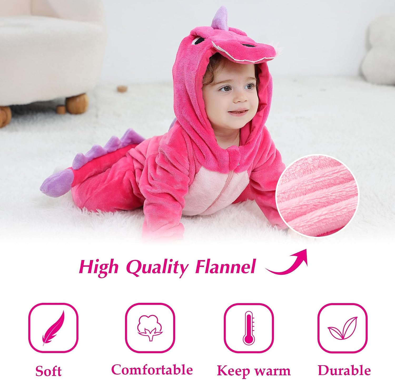 TONWHAR Animal Costume for Infants & Toddlers - Boys & Girls One-Piece Romper Jumpsuit for Halloween & Daily Playwear