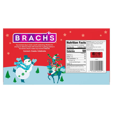 Brach's Mini Peppermint Christmas Candy Canes, 15 oz, 100 Ct