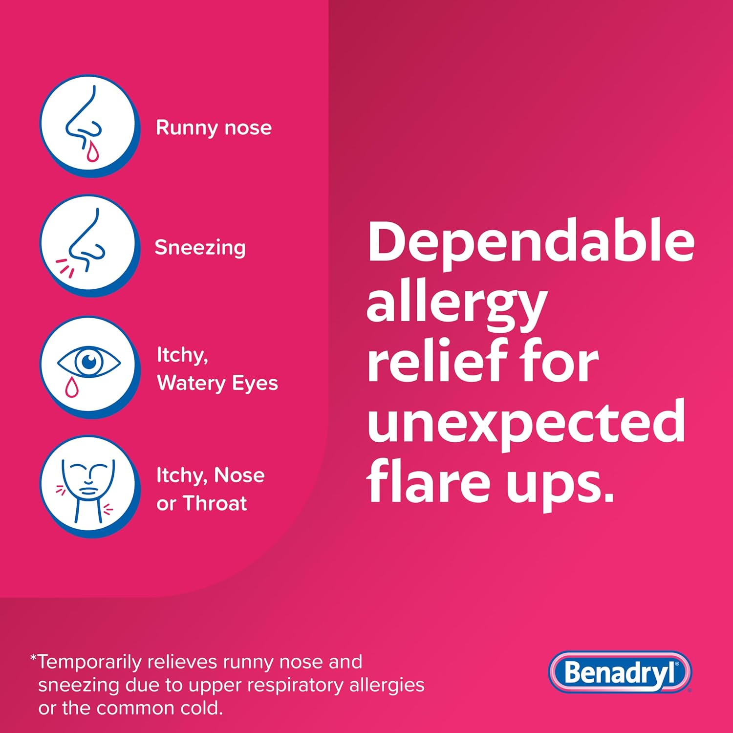 Benadryl Ultratabs Allergy Relief, 25 mg Diphenhydramine HCl, 100 Ct