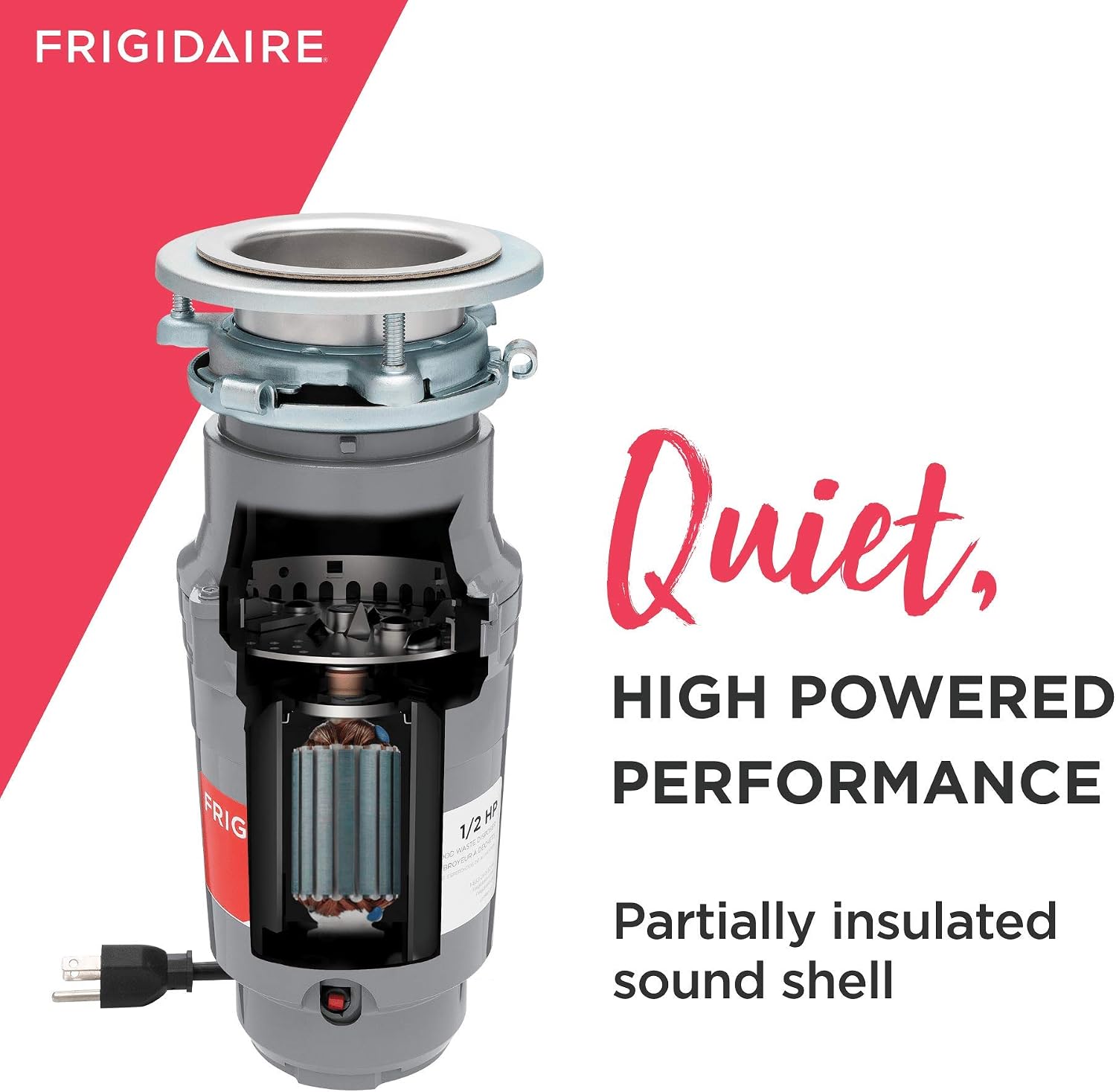 Frigidaire FF05DISPC1 1/2 HP Corded Garbage Disposal for Kitchen Sinks