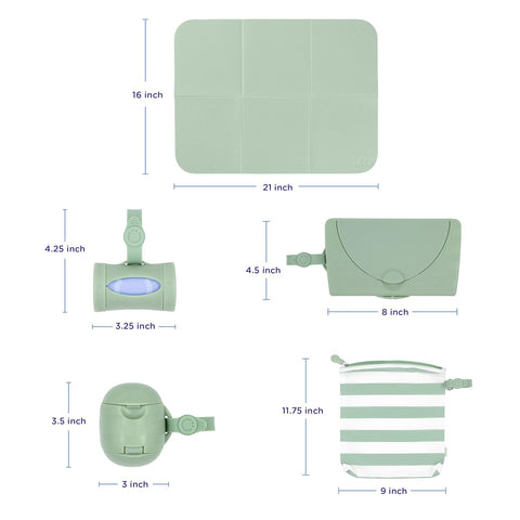 Ubbi On-the-Go Diapering Gift Set, Sage