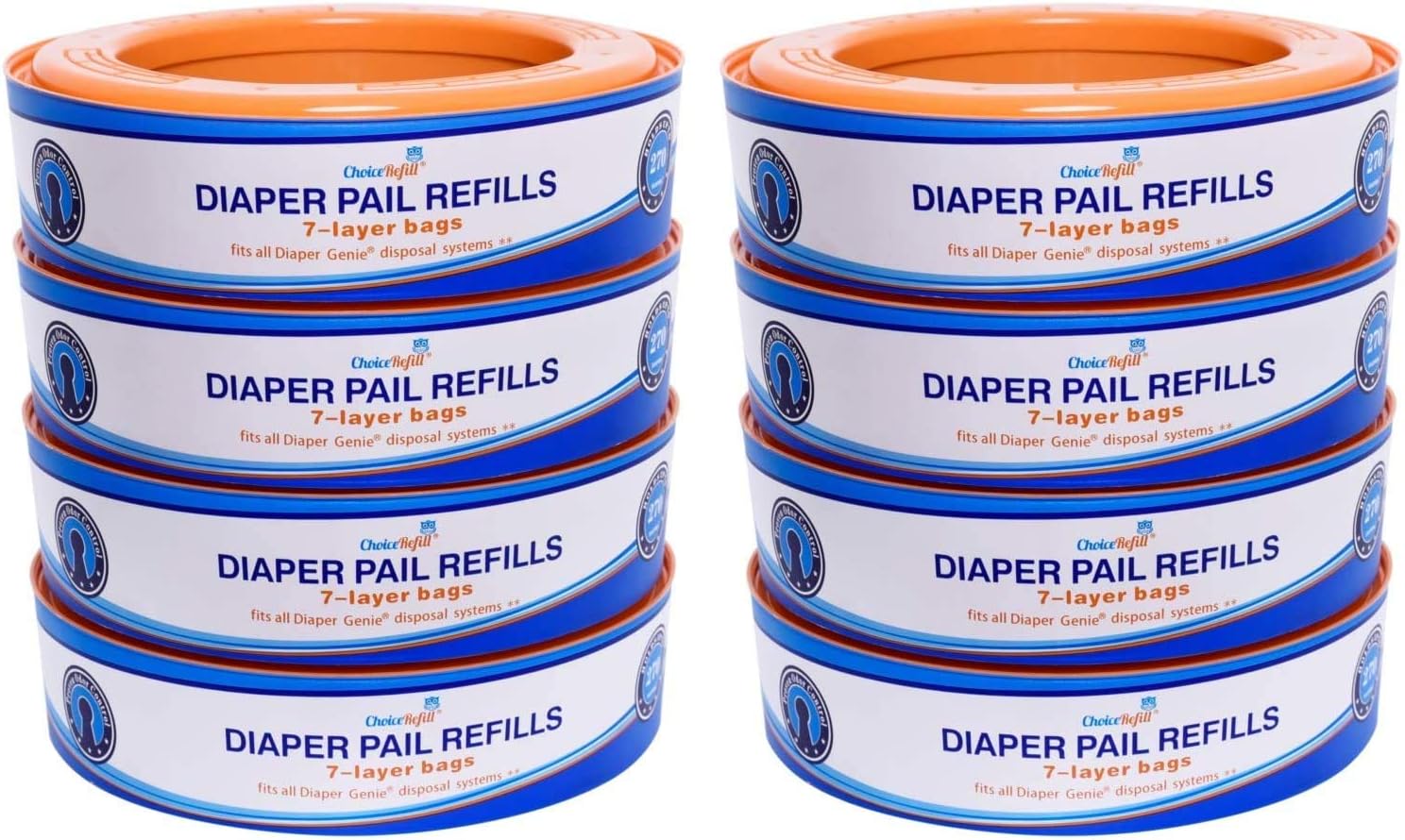ChoiceRefill Compatible with Diaper Genie Pails, 4-Pack, 1300count