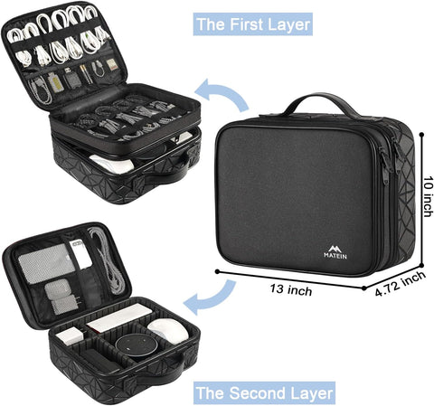 MATEIN Cord Organizer Case with Adjustable Divider, Large DJ Cable File Bag