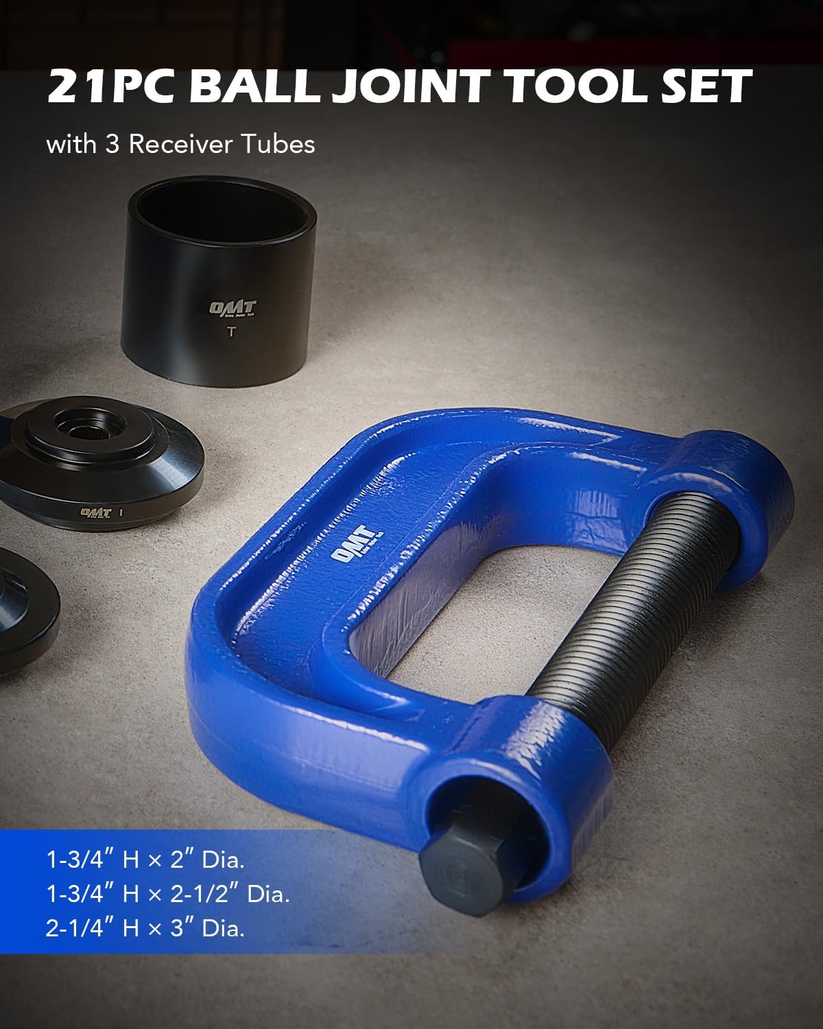 OMT 21pc Ball Joint Press Kit, Ball Joint Tools for 2WD and 4WD Vehicles