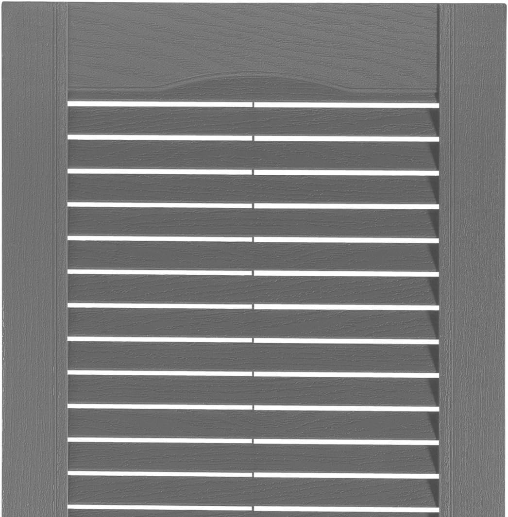 Exterior Solutions Standard Louver Exterior Vinyl Shutter, Paintable (Pair), 15 Inch x 47 Inch