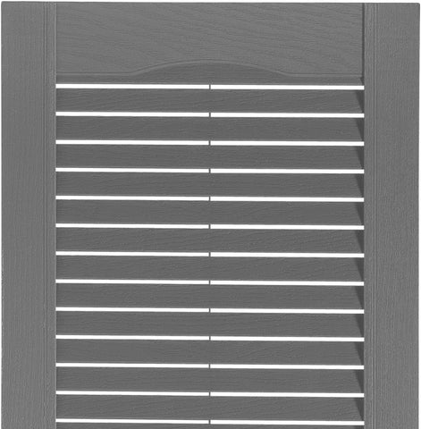 Exterior Solutions Standard Louver Exterior Vinyl Shutter, Paintable (Pair), 15 Inch x 47 Inch