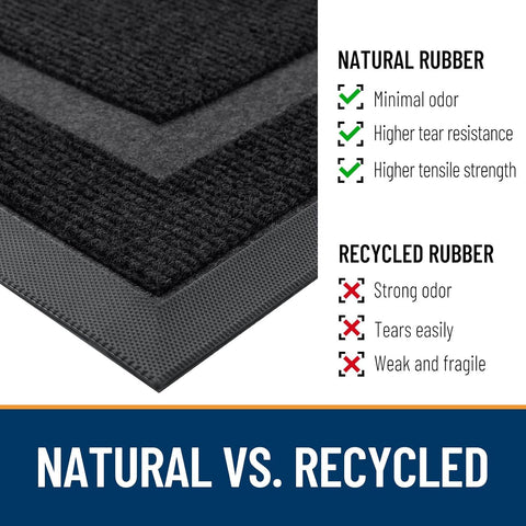OLANLY Front Door Mat Outside 47x32, All-Season Heavy-Duty Rubber Doormat