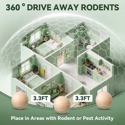 Rodent Repellent 36 Balls, Peppermint Oil Mouse Repellent Indoor & Outdoor Use, Natural Moth Balls for Rodent Mice Repellent for Home, Garage, Car, RV & Garden