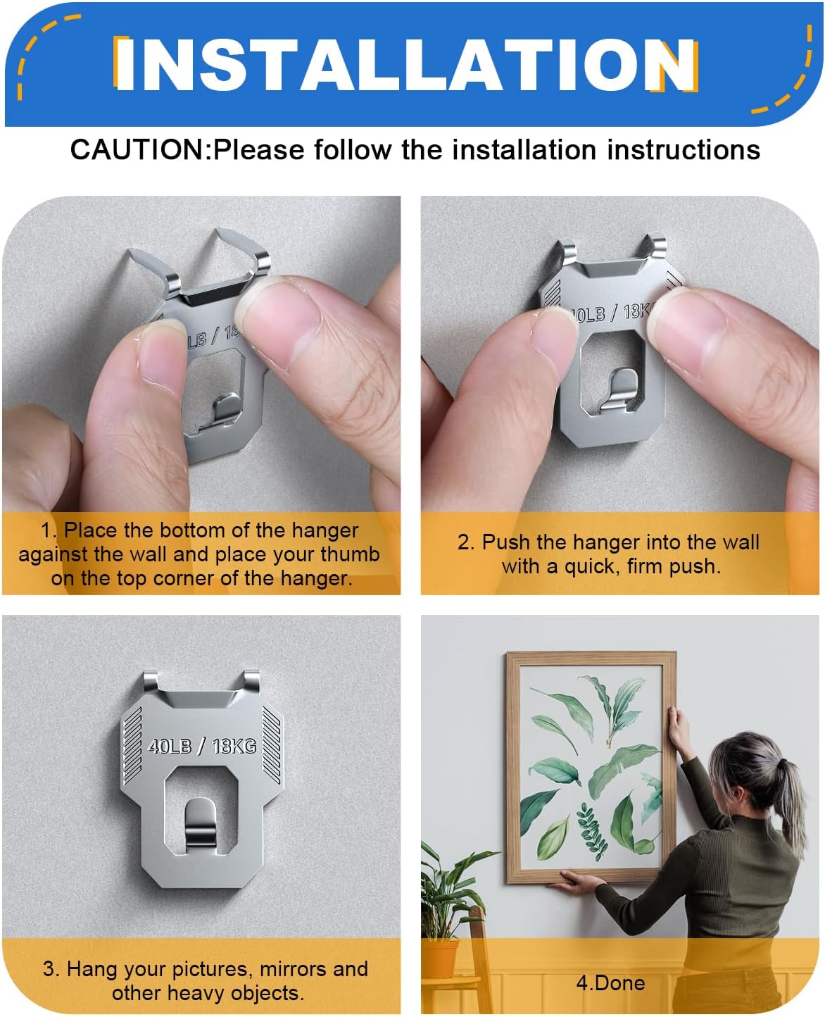 20Pcs Claw Drywall Picture Hanger Heavy Duty Hanging Wall Hooks