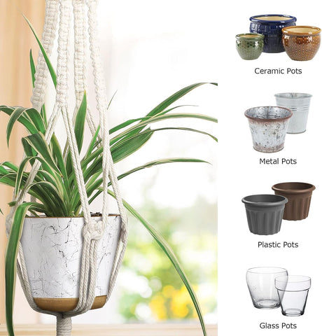 MIPON 3 Pack Macrame Plant Hangers, Hanging Planters for Indoor Plants