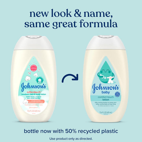 Johnson's Baby Comfort Touch Newborn Baby Face & Body Lotion, 13.6 fl oz