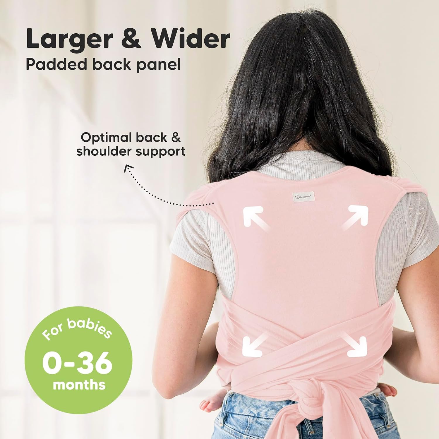 KeaBabies Baby Wrap Carrier Ring Sling, D-Lite Baby Carrier (Dusty Pink)