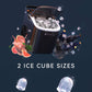 ecozy Portable Countertop Ice Maker - 9 Ice Cubes in 6 Minutes, 26 lbs Daily Output, Self-Cleaning with Ice Bags, Scoop, and Basket for Kitchen, Office, Bar, Party - Black