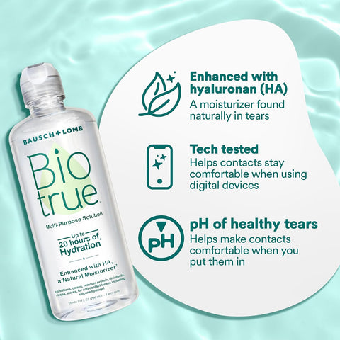 Biotrue Multi-Purpose Contact Lens Solution with Case, 10 Fl oz 2-Pack