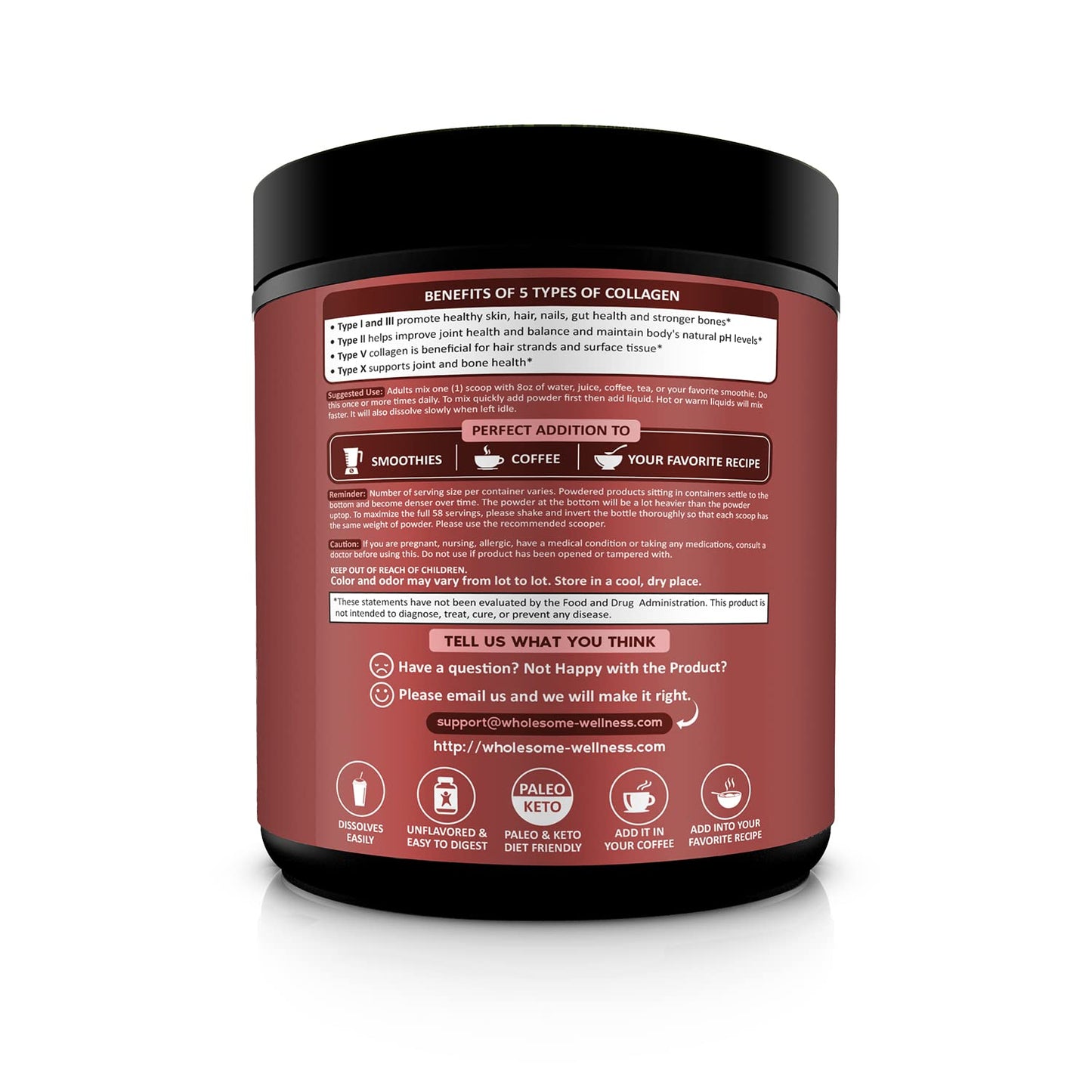 Multi Collagen Protein Powder Hydrolyzed (Type I II III V X) Grass-Fed All-in-One Super Bone Broth + Collagen Peptides - Premium Blend of Grass-Fed Beef, Chicken, Wild Fish, Eggshell Collagen