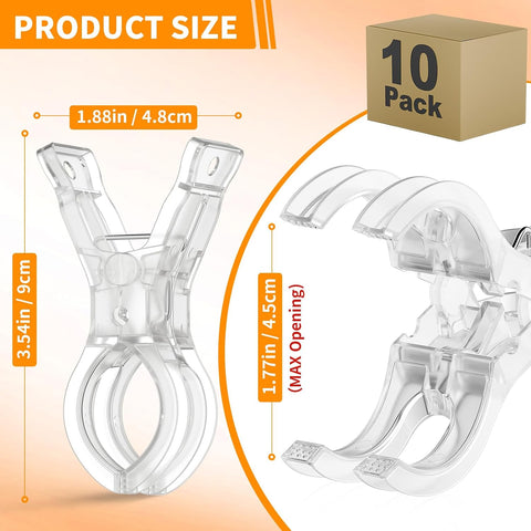 Muitcdo 10 Pack Balloon Arch Clips, Large Clear Spring Clamps for Backdrop, 3.5'' Plastic Clips Supplies for Birthday Decoration Accessories Beach Towels Crafts Swimming Pool Photography Studios