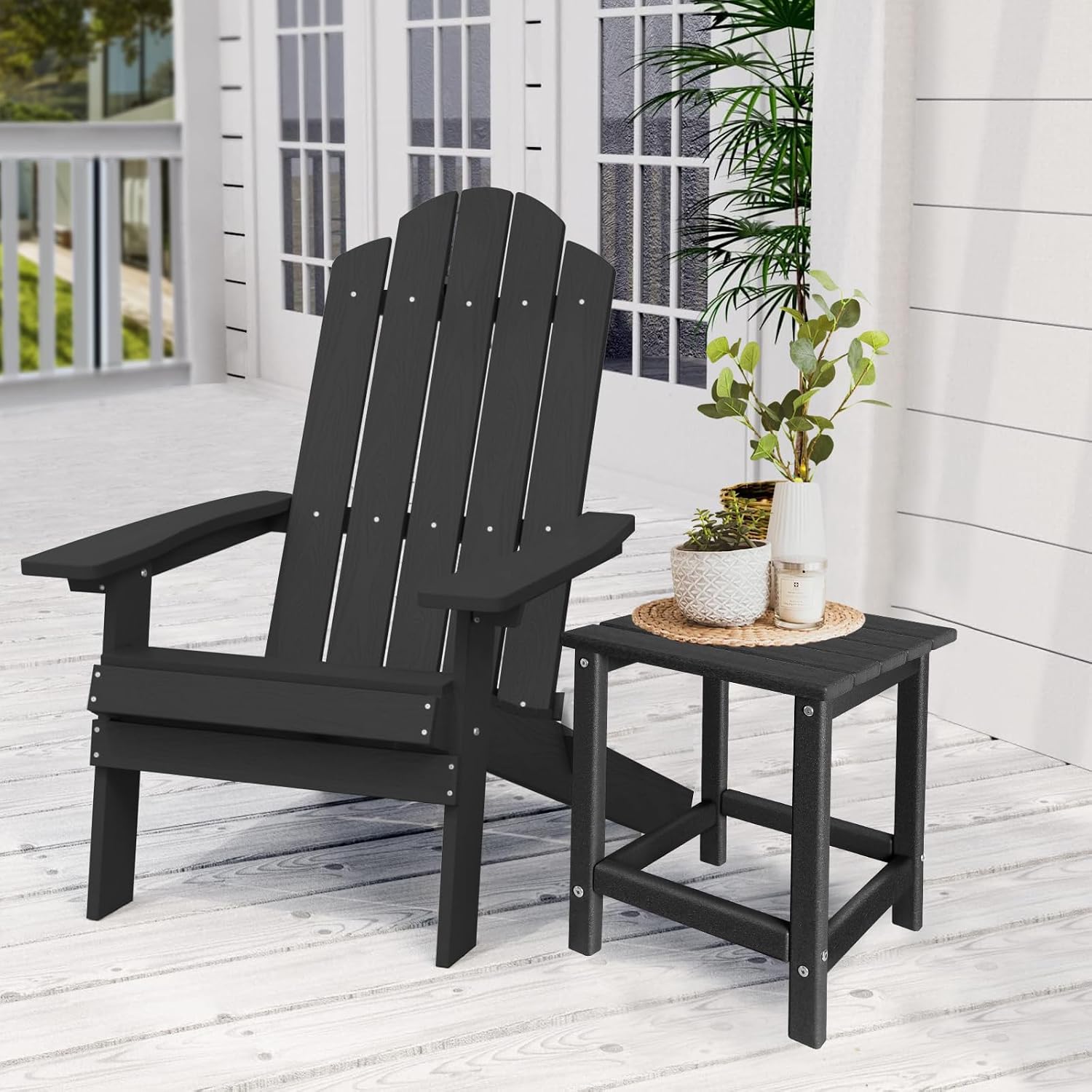 GARDENSTAR Outdoor Side Tables Adirondack, HDPE Small Table for Patio,Outside End Table for Porch, Deck, Pool, Weather Resistant/Easy Maintenance