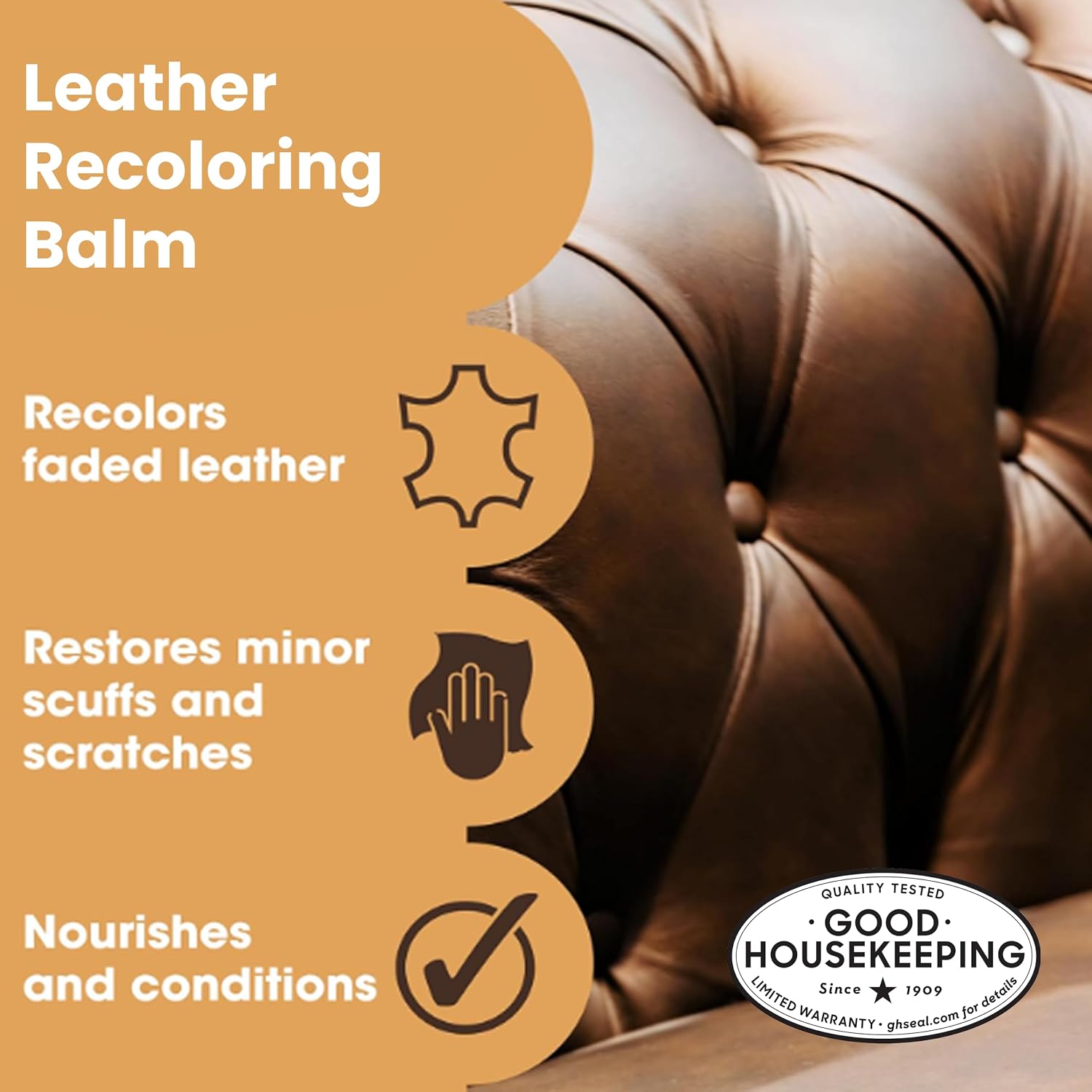 Furniture Clinic The Original Leather Recoloring Balm | Medium Brown Leather Dye | Repair Scratched, Faded, & Worn Leather | Restore Your Leather Couches, Sofas, and Furniture | 250 ml / 8.5 fl oz