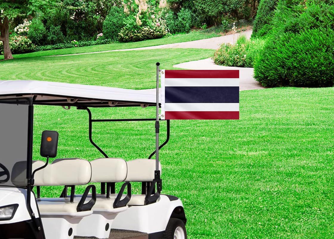 Double Sided Thailand Boat Flag 12x18IN Thais Marine Small Flag Bright Colors Fade Proof Nylon Truck Motorcycle Banner with 2 Brass Grommets Outside