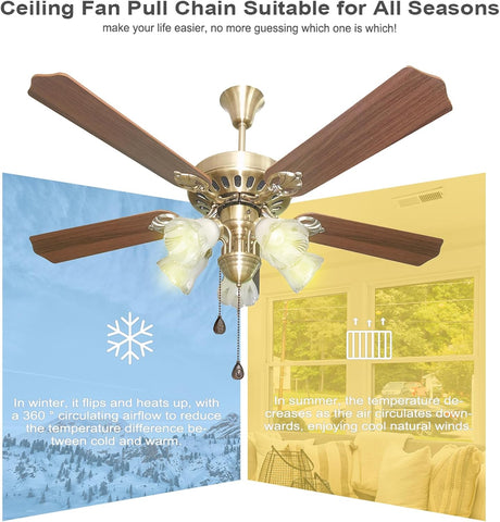 4 Pack Bronzed Ceiling Fan Pull Chain Extension, 12'' Decor Light Fans Icon
