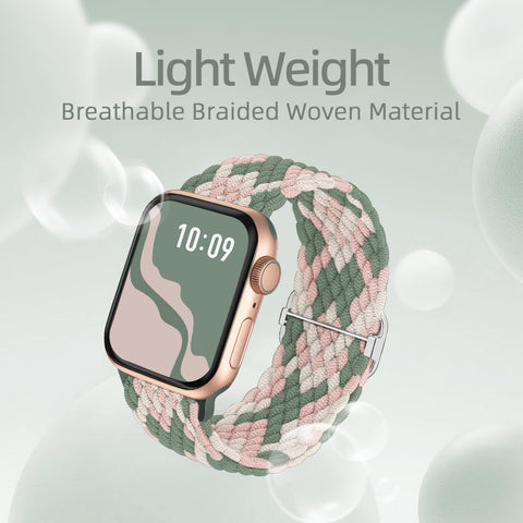 Braided Stretchy Solo Loop Compatible for Apple Watch Band 38mm 40mm 41mm 42mm 44mm 45mm 46mm 49mm for Women Men, Nylon Elastic Straps Wristbands for iWatch Series 10 9 8 7 6 SE 5 4 3 2 Ultra Ultra 2