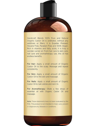 Handcraft Blends Organic Castor Oil - 16 Fl Oz
