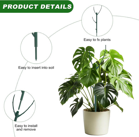 10 Pack Stackable Plant Support Stakes Indoor/Outdoor Support Pole