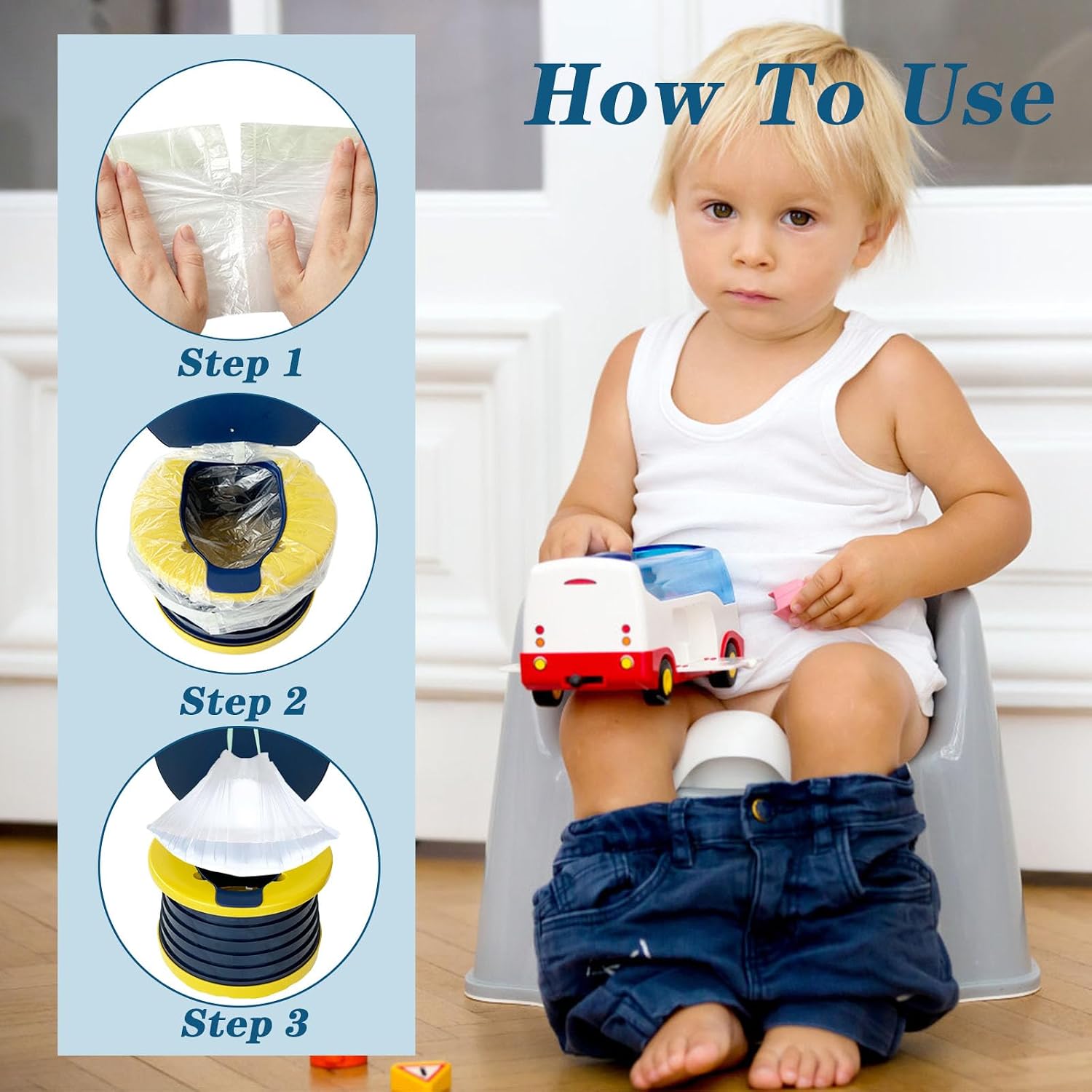 200 Pack Portable Potty Chair Liners with Drawstring,Disposable Training Toilet Seat Potty Bags for Kids Toddler Pet Outdoors(17.3x9.4 inch)