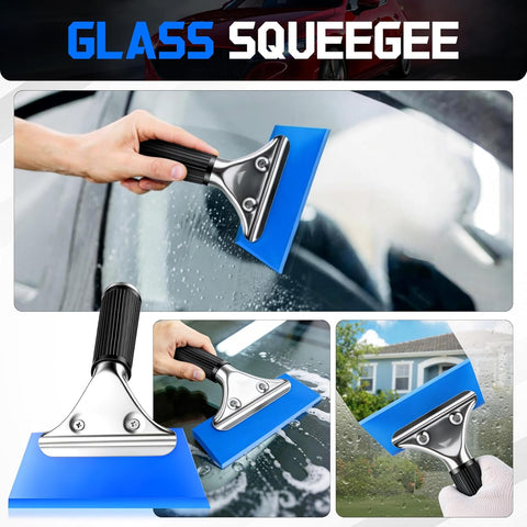 SINGARO Car Window Tint Kit, 9PCS Vehicle Glass Protective Film Wrapping Installation Set, Auto Vinyl Wrap Tinting Tools Included Vinyl Squeegee, Felt Squeegee, Cutter with Replacement Blades