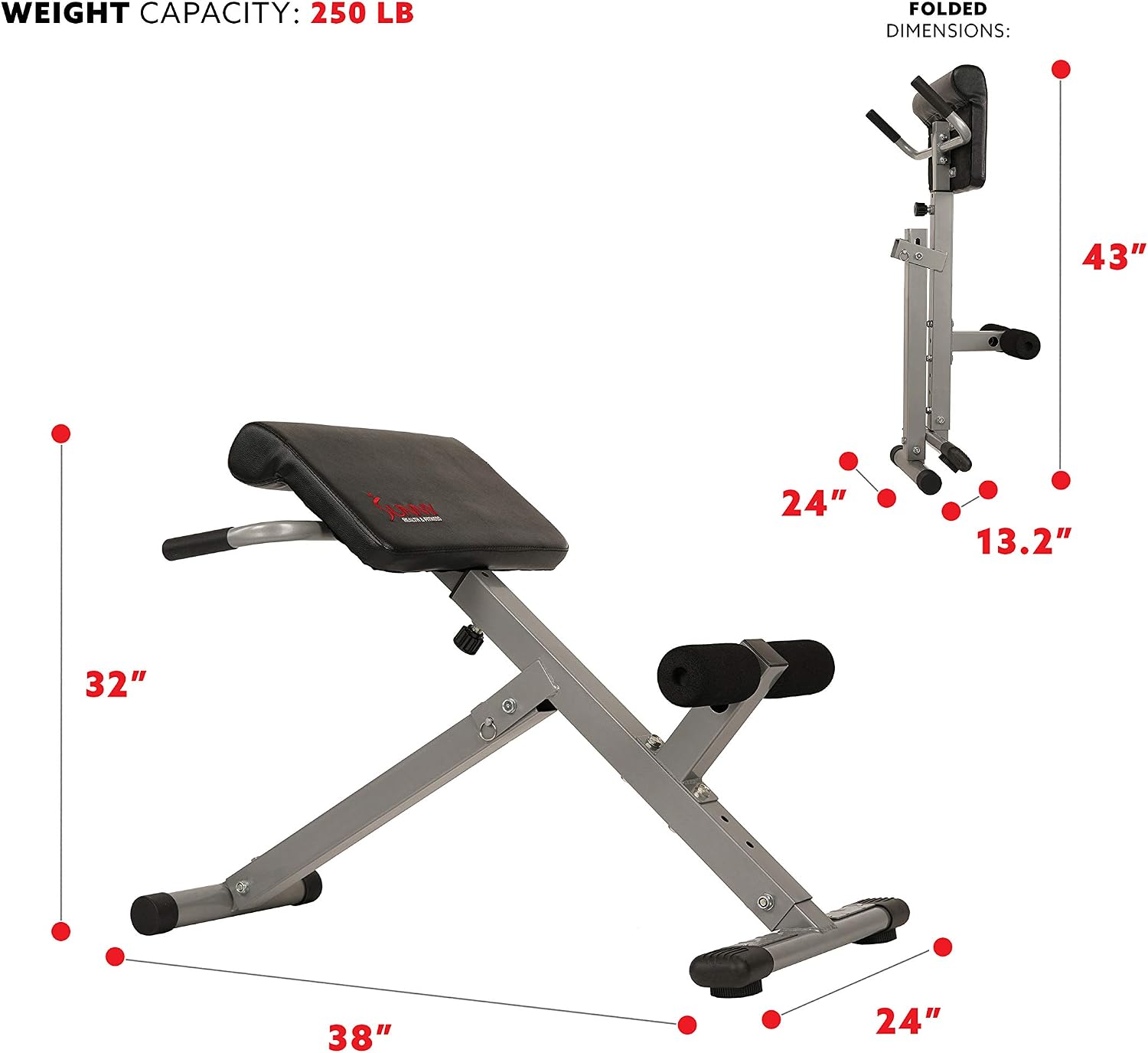 Sunny Health & Fitness Multi-Function Roman Chair