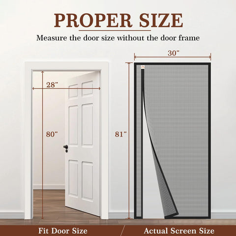 Yotache Magnetic Screen Door Fits 28"x80" Doors, Reversible Side Opening