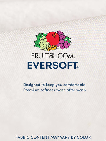 Fruit of the Loom Men's Eversoft Cotton Stay Tucked Crew T-Shirt, Regular-6 Pack-Colors May Vary, Large