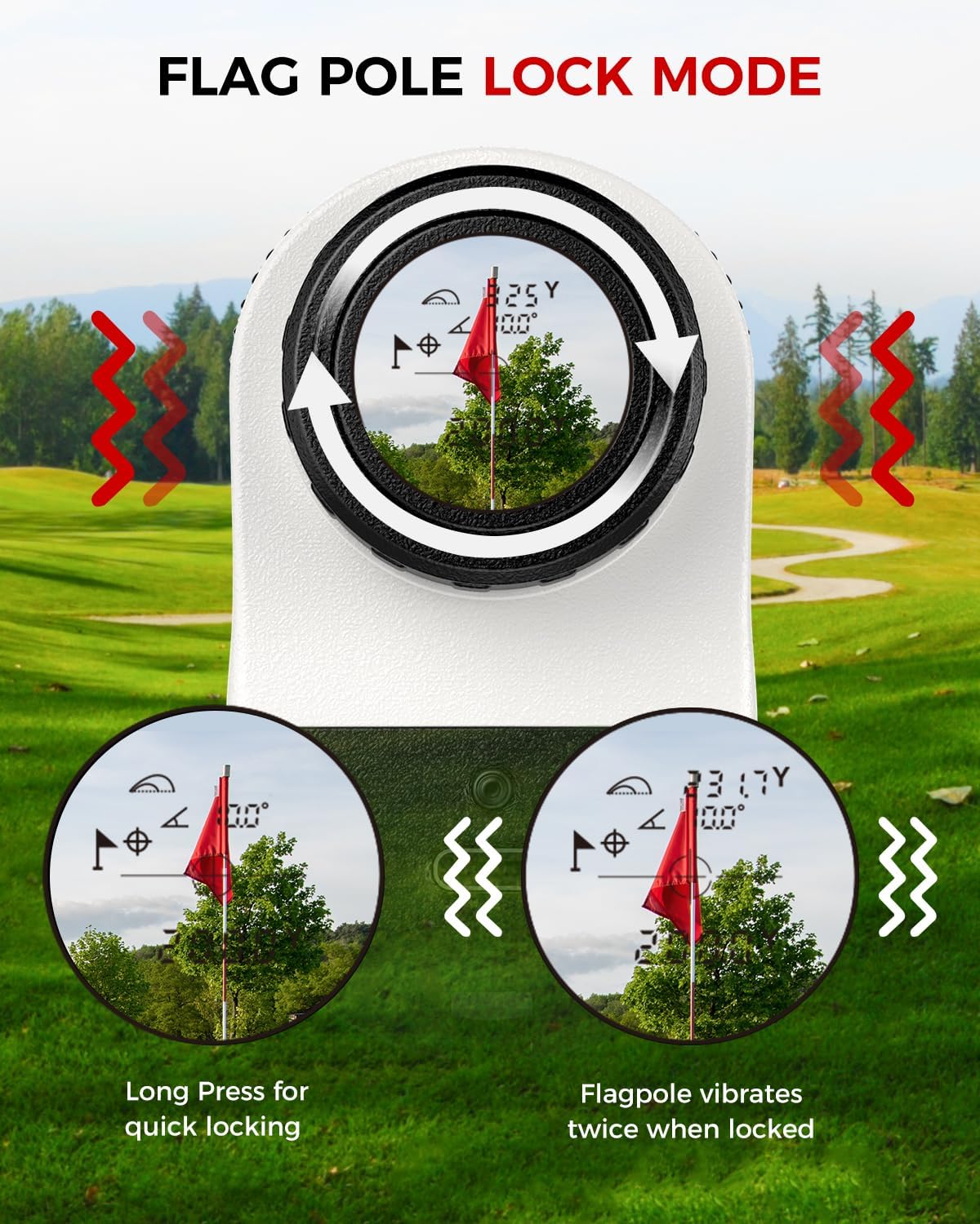 Golf Rangefinder with Slope On/Off - 1200 Yards 7X Magnification