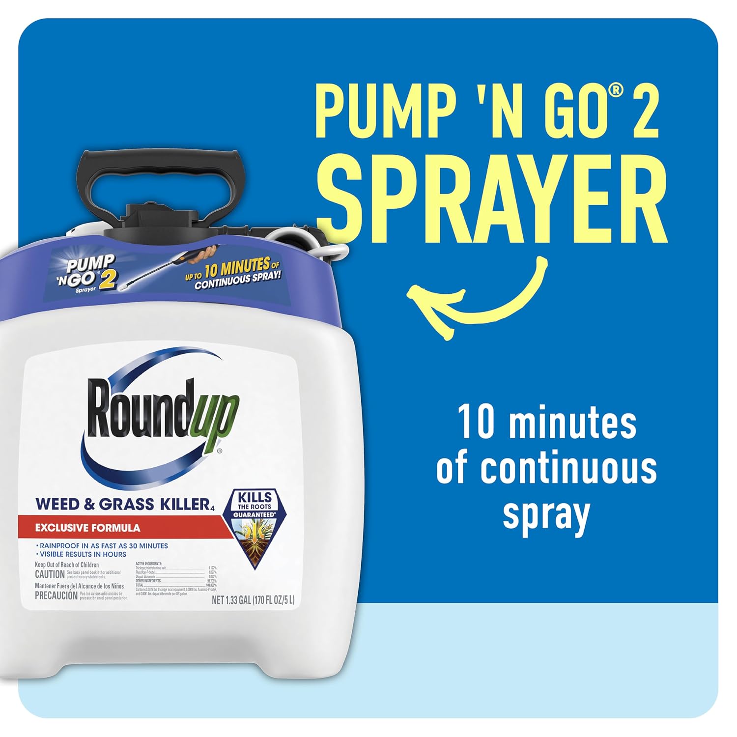 Roundup Weed & Grass Killer4 with Pump 'N Go 2 Sprayer, 1.33 gal.