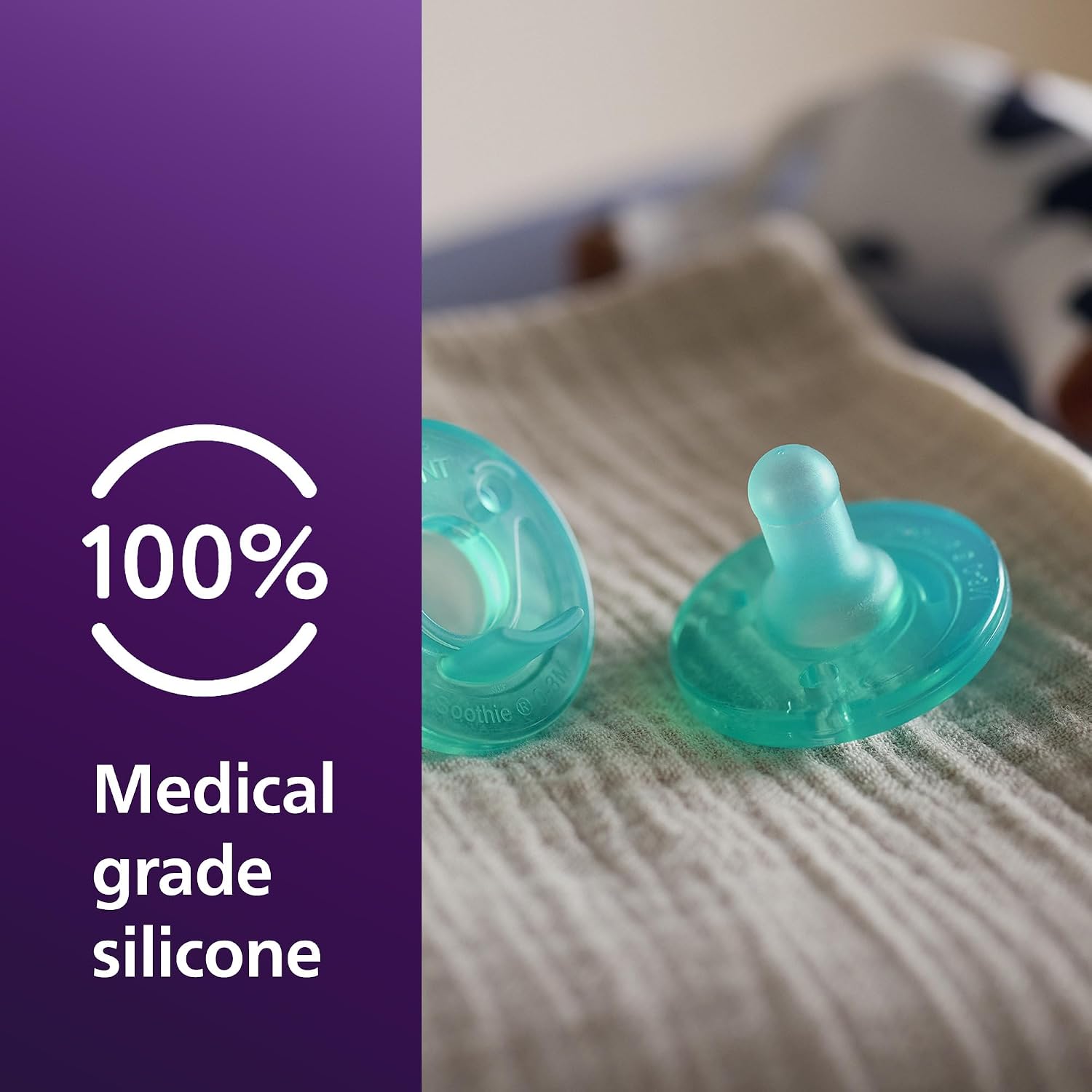 Philips Avent Soothie Baby Pacifier for 0-3 Months, BPA-Free, 4-Pack, Green