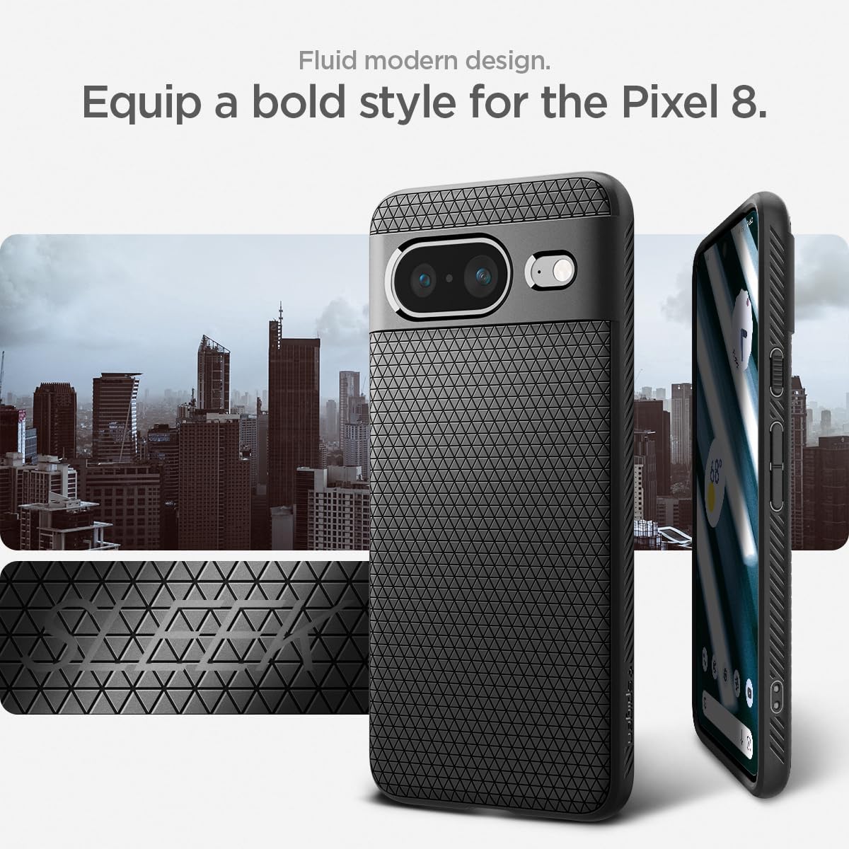 Spigen Liquid Air for Pixel 8 Case, Matte Black