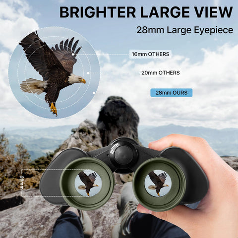 20x50 Hunting Binoculars for Adults High Powered with Low Light Night Vision - 28mm Large Eyepiece Professional Binoculars for Bird Watching Hiking Travel with BAK4 Prism FMC Lens, Green