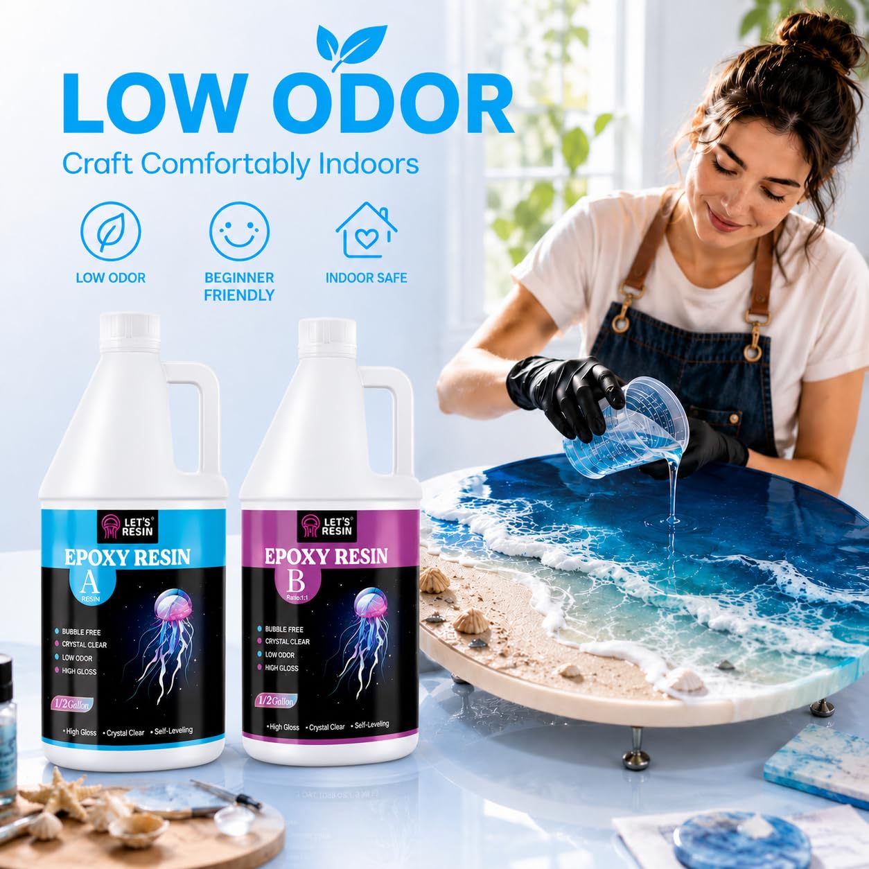 LET'S RESIN Epoxy Resin Kit,1 Gallon Bubble Free & Crystal Clear Resin