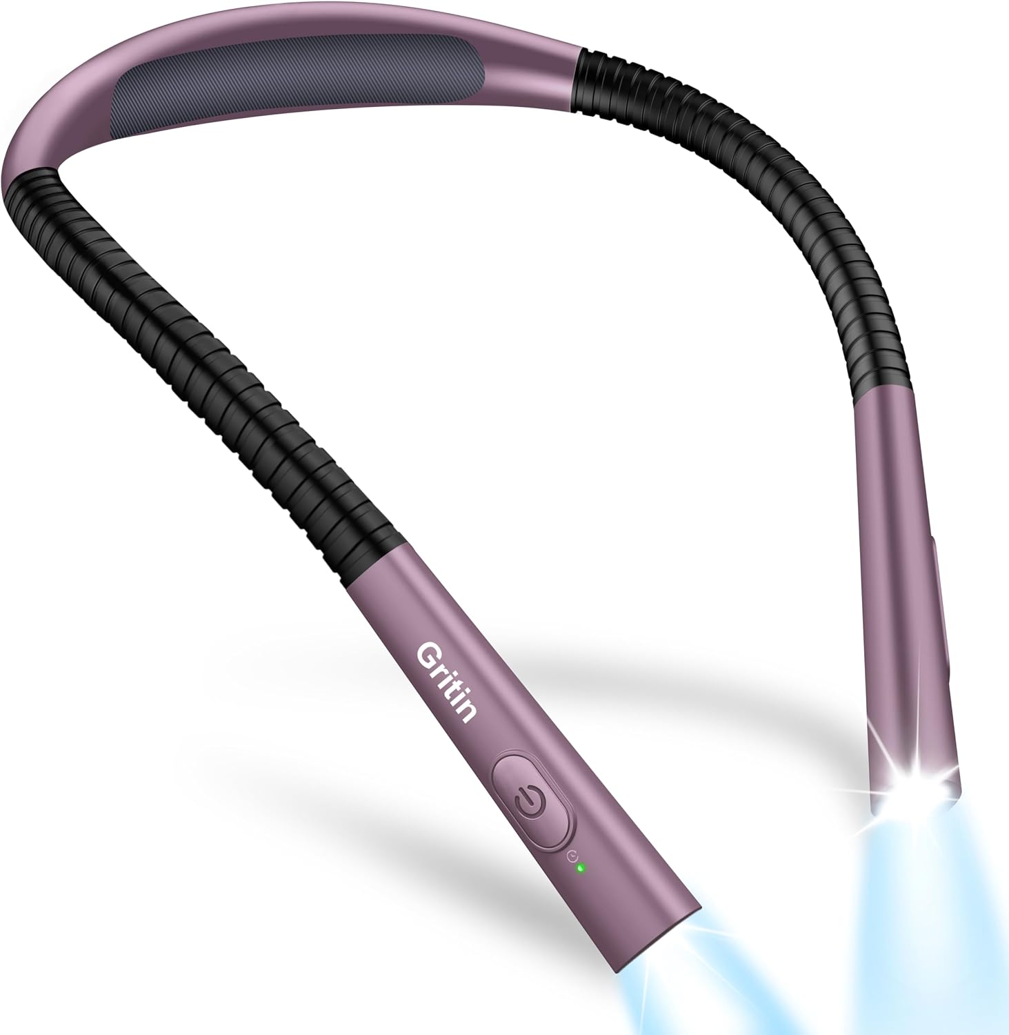 Gritin Book Light, Eye Caring 4-Color&5-Brightness Neck Light Reading Light