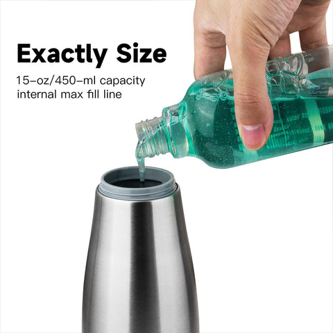 AIKE 15oz Liquid Soap Dispenser for Dish and Hand Soap Stainless Finish