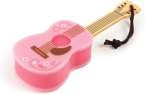 Dolly Parton Pink Guitar Bottle Brush Long-Handle Sponge, Fun and Unique Acoustic Guitar Design with Signature Dolly Logo, Great for Music Lovers