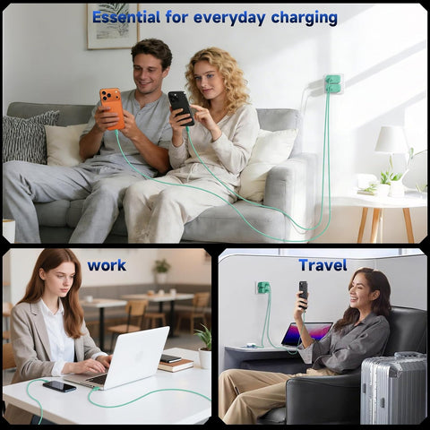 20W iPhone Charger Fast Charging 3-Pack with 6FT USB C to USB Cable, Green
