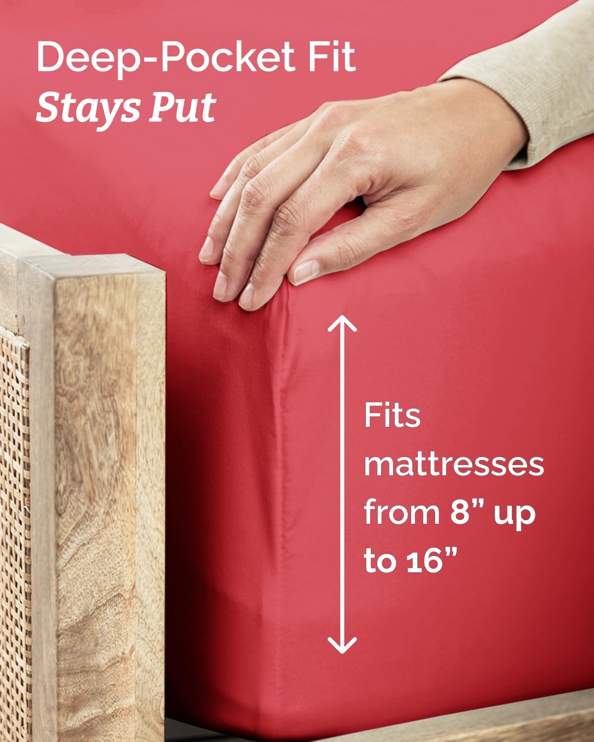 Twin XL 3 Piece Sheet Set - College Dorm Room Essentials - Red